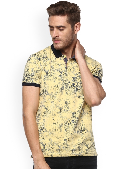 

SPYKAR Men Yellow Printed Polo Collar Pure Cotton T-shirt