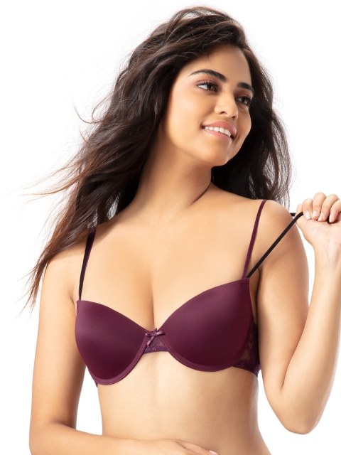 

PrettySecrets by Anusha Purple Solid Underwired Lightly Padded T-shirt Bra