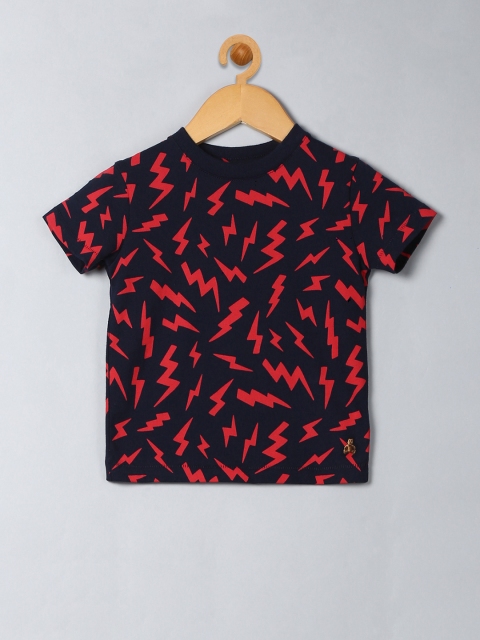 

GAP Boys Navy Blue & Red Printed Round Neck T-shirt