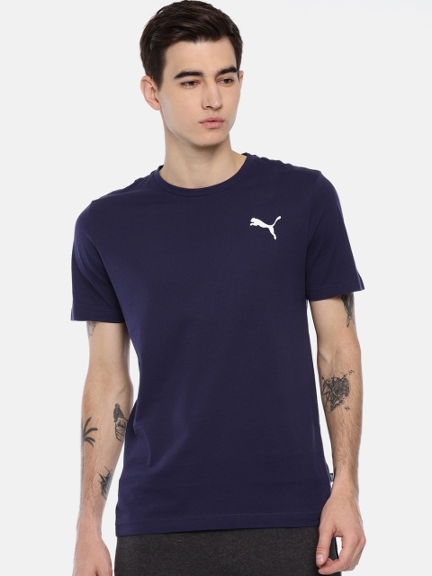 

Puma Men Navy Blue Solid Round Neck T-shirt