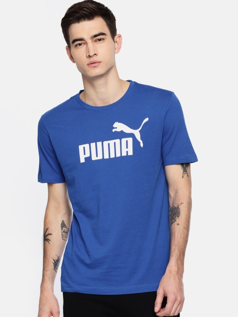 

Puma Men Blue Printed Round Neck T-shirt