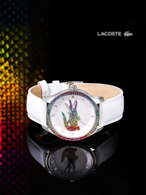 

Lacoste Women White Embellished VICTORIA Analogue Watch 2000822