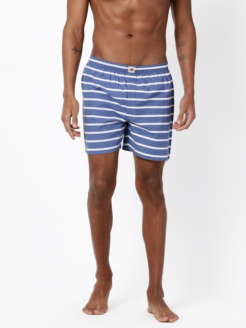 

Urban Dog Men Blue Striped Boxers UDBX102