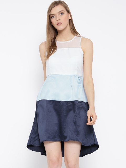 

Vero Moda White & Blue Fit & Flare Dress