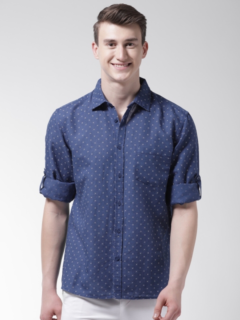 

Marks & Spencer Men Navy Blue & White Regular Fit Printed Casual Shirt