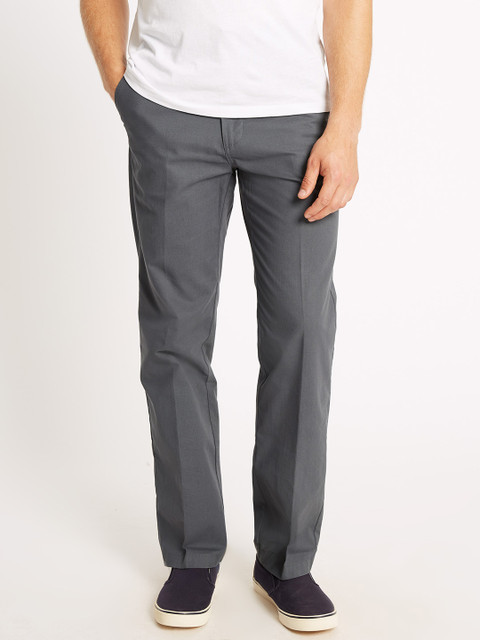 

Marks & Spencer Men Grey Regular Fit Solid Regular Trousers