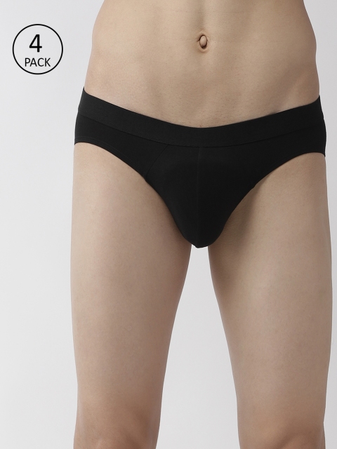 

Marks & Spencer Men Pack of 4 Black Solid Briefs T142600SBLACK