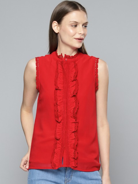 

Chemistry Women Red Solid Top