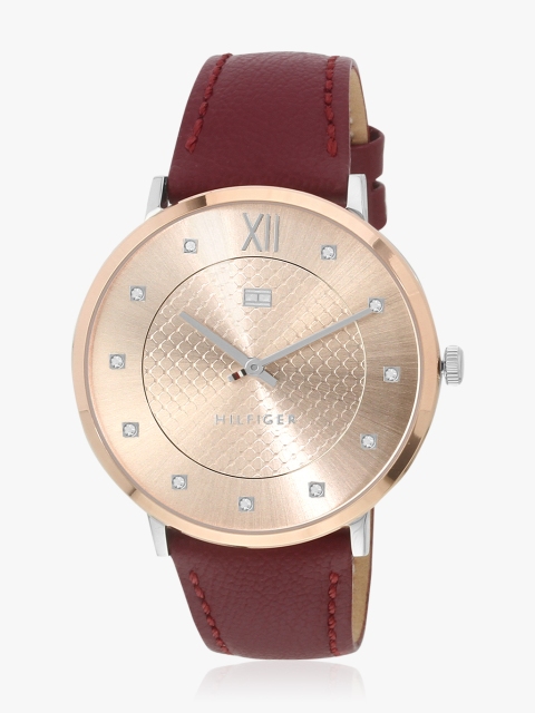 

Tommy Hilfiger Women Rose Gold Toned Analog Watch TH1781810, Maroon