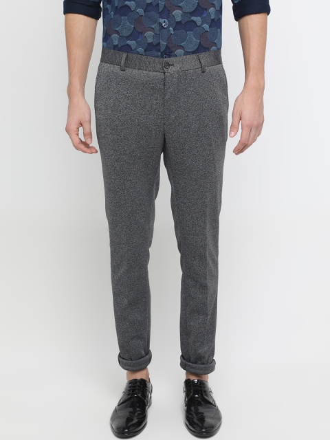 

Basics Men Grey Tapered Fit Solid Regular Trousers