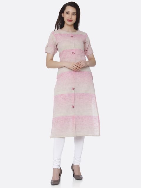 

RAISIN Women Pink Solid A-Line Dress