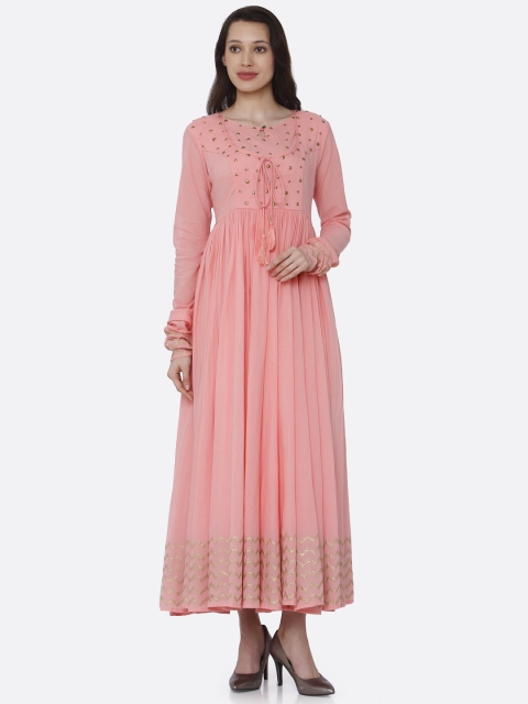 

RAISIN Women Pink Self Design A-Line Dress