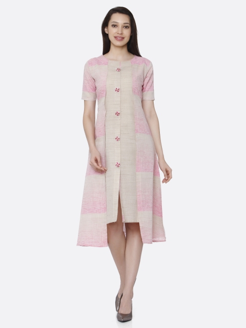 

RAISIN Women Pink Solid A-Line Dress
