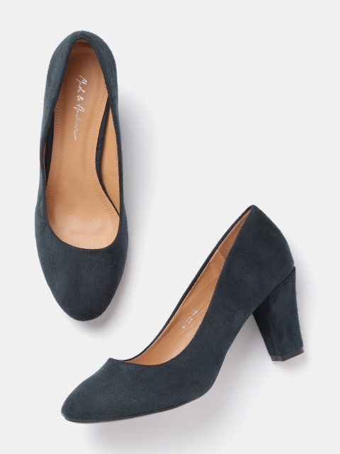 

Mast & Harbour Women Navy Blue Solid Pumps