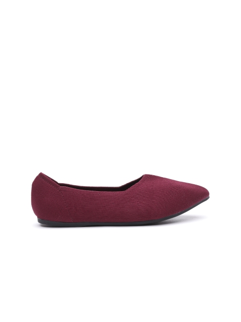 

ether Women Burgundy Solid Ballerinas