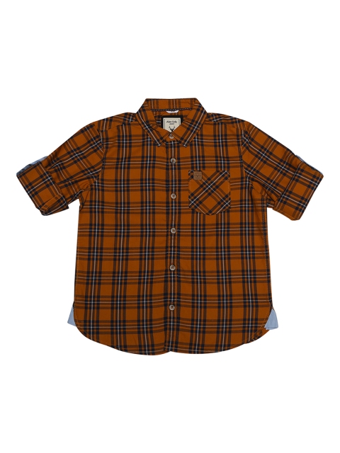 

Allen Solly Junior Boys Brown Regular Fit Checked Casual Shirt