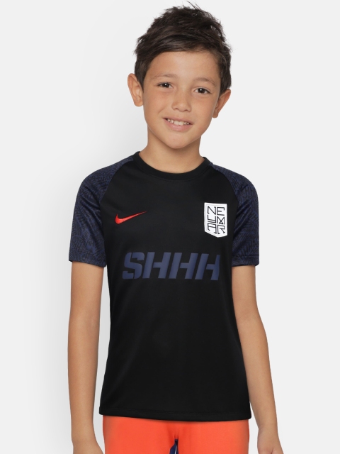 

Nike Boys Black NYR DRY Solid Round Neck T-shirt