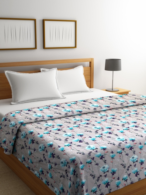 

Trident Grey & Blue Floral Mild Winter 120 GSM Double Bed Comforter
