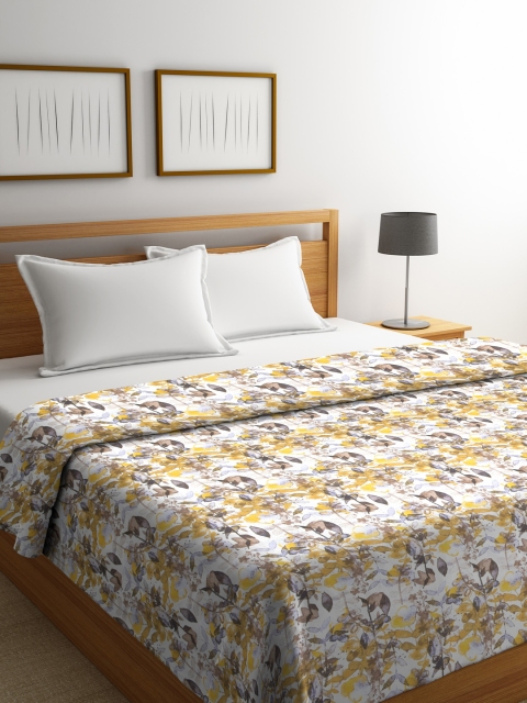

Trident Yellow Floral Mild Winter 120 GSM Double Bed Comforter
