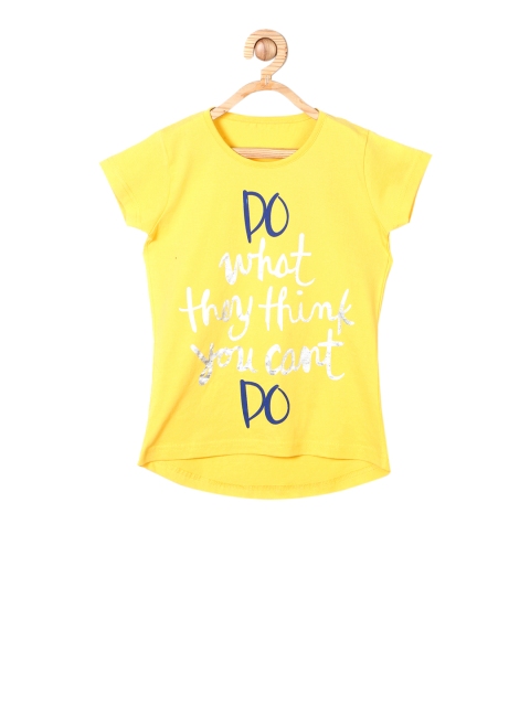 

Allen Solly Junior Girls Yellow Printed Round Neck T-shirt