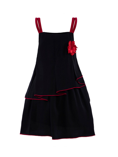 

Stylo Bug Girls Black Solid Fit and Flare Dress