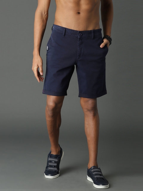 

Roadster Men Navy Blue Solid Slim Fit Chino Shorts