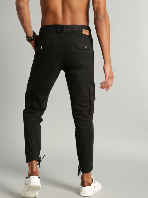 

Roadster Men Black Regular Fit Solid Cargos
