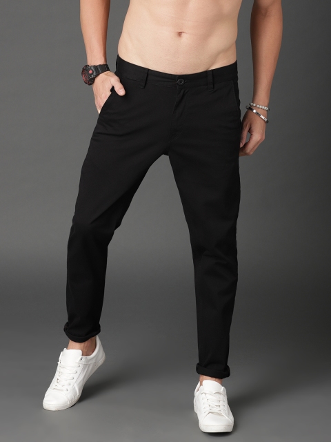 

Roadster Men Black Regular Fit Solid Chinos