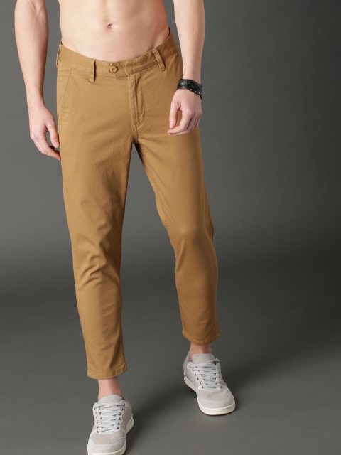 

Roadster Men Khaki Coloured Regular Fit Crop Chinos