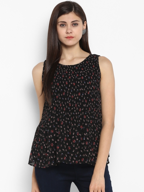 

Antheaa Women Black Printed Blouson Top