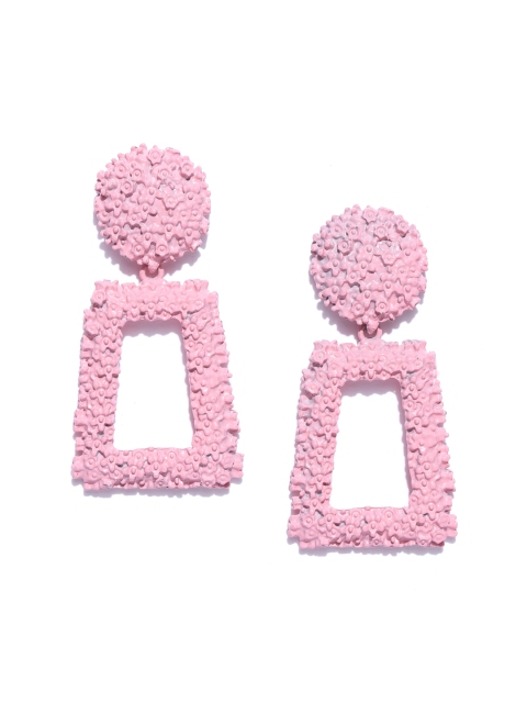 Blueberry Pink Geometric Drop Earrings
