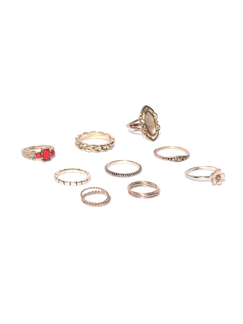 

Blueberry Women Set of 13 Gold-Plated Finger Rings