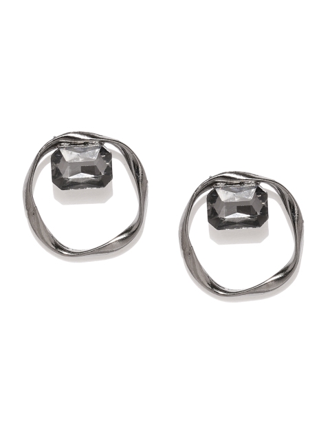 

Zaveri Pearls Gun Metal-Toned Circular Studs, Metallic