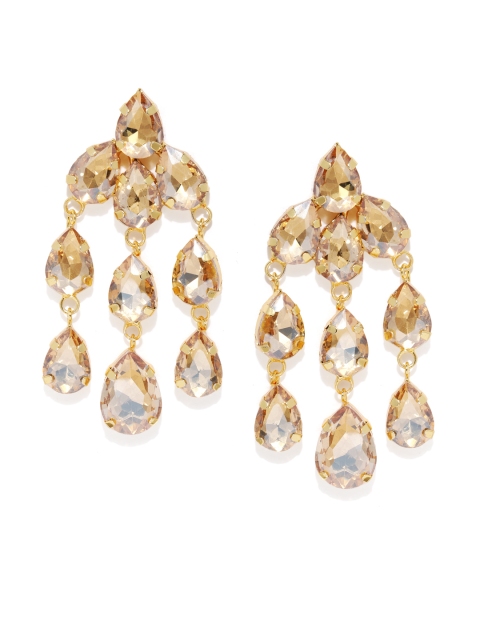 

Zaveri Pearls Gold-Toned Teardrop Shaped Drop Earrings
