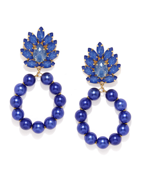 

Zaveri Pearls Blue Geometric Drop Earrings