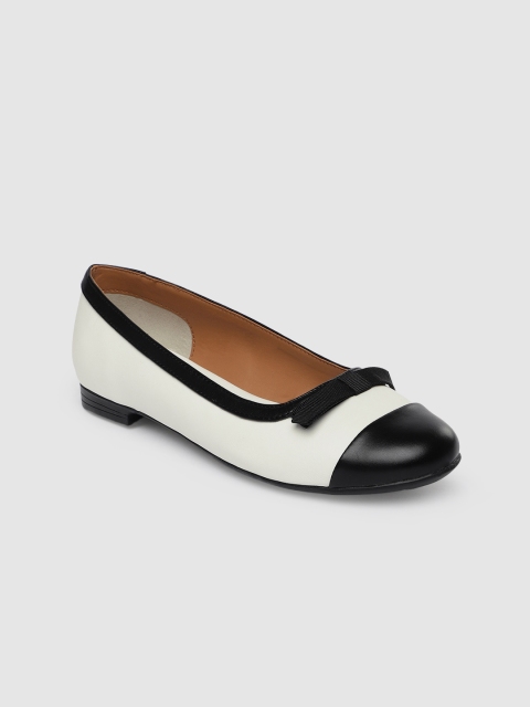 

Ruosh Women Black & White Colourblocked Leather Ballerinas