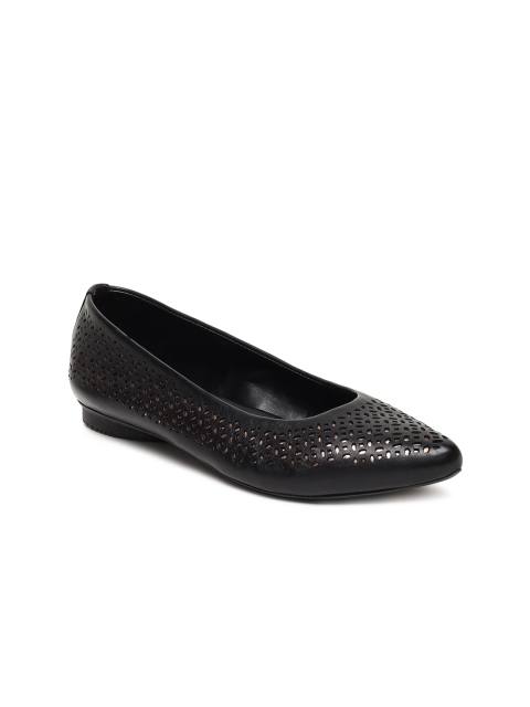 

Ruosh Women Black Solid Leather Ballerinas