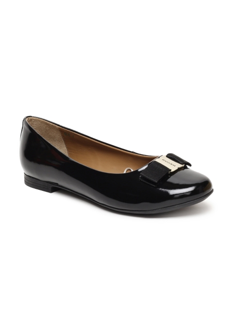 

Ruosh Women Black Solid Leather Ballerinas