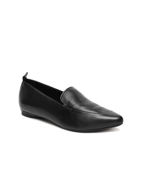 

Ruosh Women Black Solid Leather Ballerinas