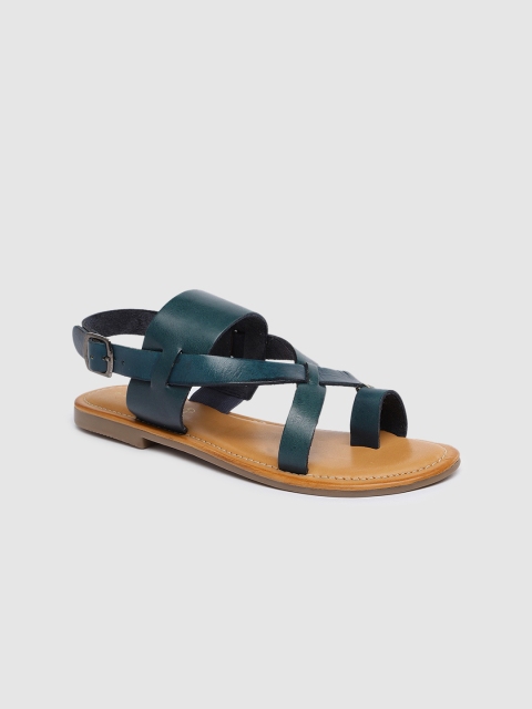

Ruosh Women Blue Solid Leather One Toe Flats