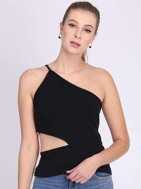 

Heather Hues Women Black Solid Top