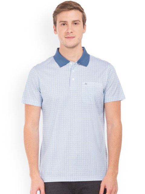 

Arrow Men Blue Printed Polo Collar T-shirt