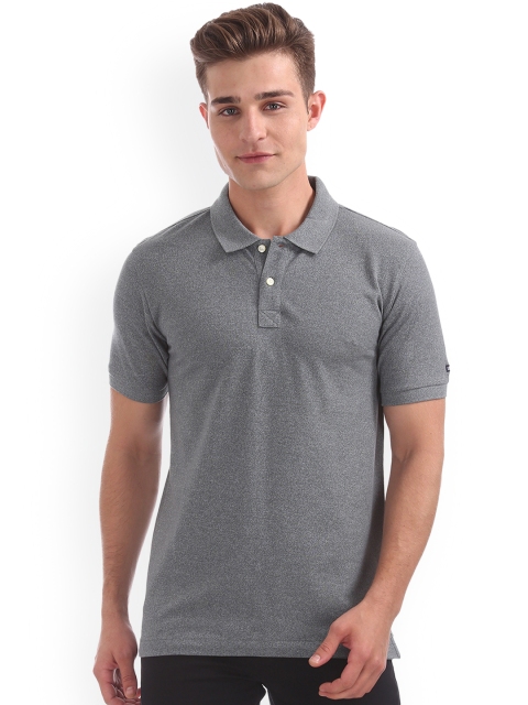 

Arrow Sport Men Grey Solid Polo Collar T-shirt