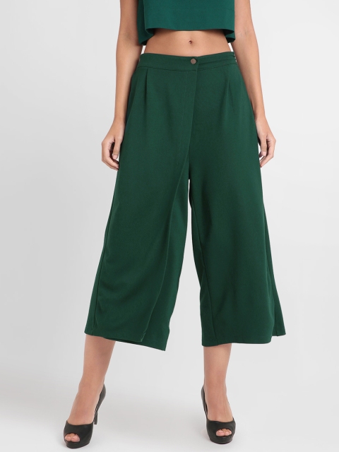 

Kazo Women Green Loose Fit Solid Culottes