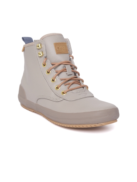 

Keds Women Beige Solid Mid-Top Sneakers