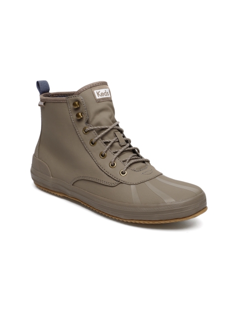 

Keds Women Taupe Solid Mid-Top Sneakers