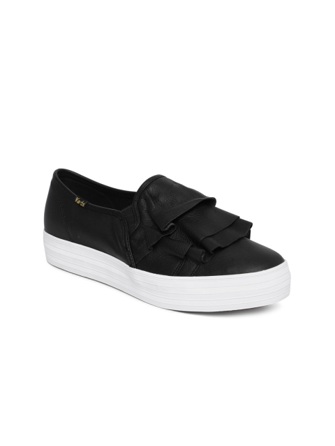 

Keds Women Black Slip-On Leather Sneakers