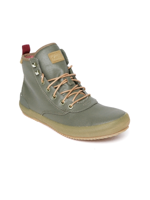 

Keds Women Olive Green Solid Mid-Top Sneakers
