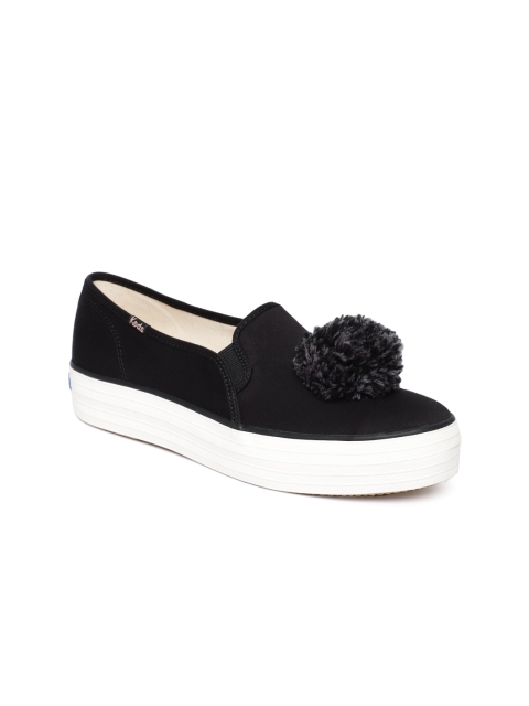

Keds Women Black Solid Slip-On Sneakers
