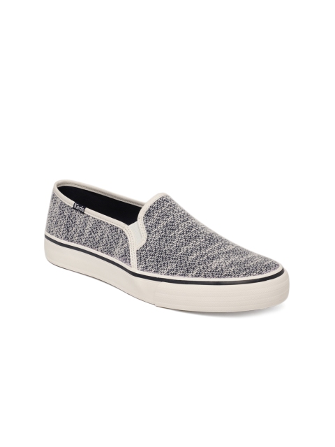 

Keds Women Blue & White Textured Slip-On Sneakers